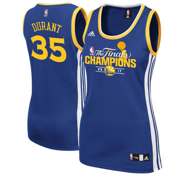 Women's Golden State Warriors Kevin Durant adidas Royal 2017 NBA Finals Champions Jersey