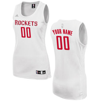 Women's Houston Rockets adidas White Custom Fashion Jersey