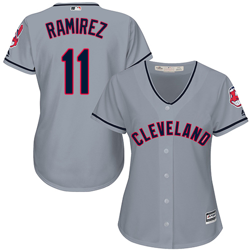 Women's Indians #11 Jose Ramirez Grey Road Women's Stitched Baseball Jersey Women's Indians #11 Jose Ramirez Grey Road Women's Stitched Baseball Jersey