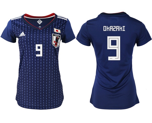 Women's Japan #9 Okazaki Home Soccer Country Jersey Women's Japan #9 Okazaki Home Soccer Country Jersey