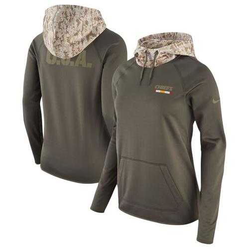 Women's Kansas City Chiefs Nike Olive Salute to Service Performance Pullover Hoodie Women's Kansas City Chiefs Nike Olive Salute to Service Performance Pullover Hoodie