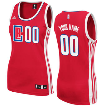 Women's LA Clippers adidas Red Custom Replica Road Jersey