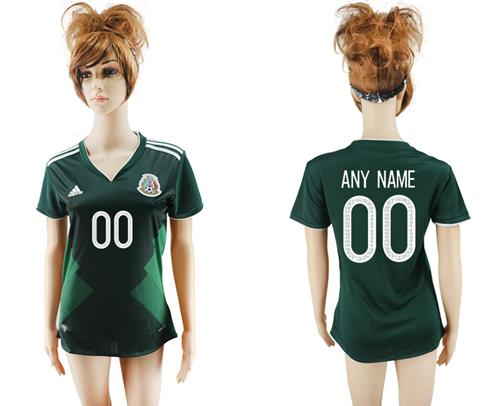 Women's Mexico Personalized Home Soccer Country Jersey
