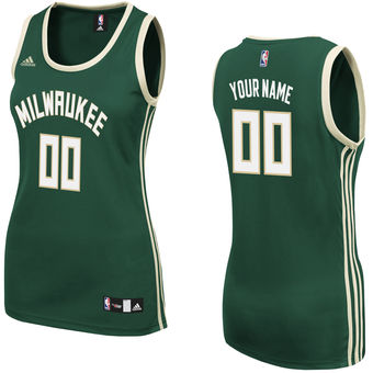 Women's Milwaukee Bucks adidas Custom Replica Road Jersey Women's Milwaukee Bucks adidas Custom Replica Road Jersey
