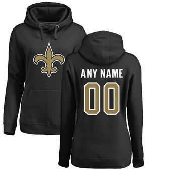 Women's New Orleans Saints Pro Line Black Any Name & Number Logo Personalized Pullover Hoodie Women's New Orleans Saints Pro Line Black Any Name & Number Logo Personalized Pullover Hoodie