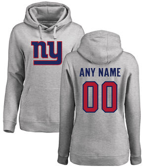 Women's New York Giants Pro Line Ash Personalized Name & Number Logo Pullover Hoodie Women's New York Giants Pro Line Ash Personalized Name & Number Logo Pullover Hoodie
