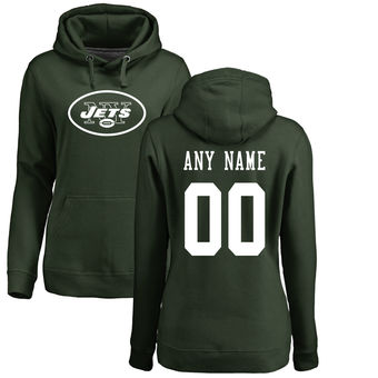 Women's New York Jets Pro Line Green Any Name & Number Logo Personalized Pullover Hoodie