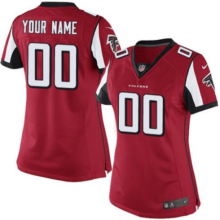 Women's Nike Atlanta Falcons Customized Limited Red Team Color NFL Jersey