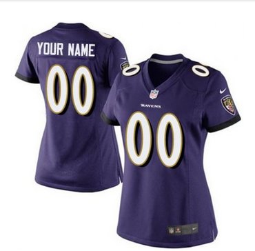 Women's Nike Baltimore Ravens Customized Elite Purple Team Color NFL Jersey