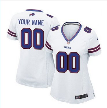 Women's Nike Buffalo Bills Customized Elite White NFL Jersey