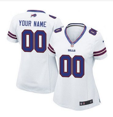 Women's Nike Buffalo Bills Customized Limited White NFL Jersey