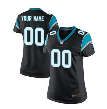 Women's Nike Carolina Panthers Customized Limited Black Team Color NFL Jersey