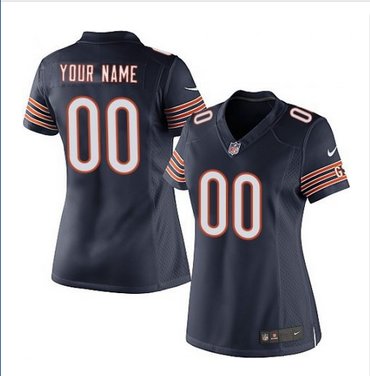 Women's Nike Chicago Bears Customized Elite Navy Blue Team Color NFL Jersey
