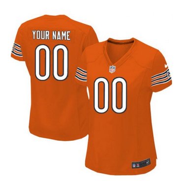 Women's Nike Chicago Bears Customized Limited Orange Alternate NFL Jersey