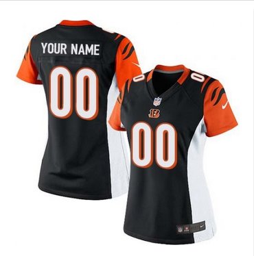 Women's Nike Cincinnati Bengals Customized Elite Black Team Color NFL Jersey