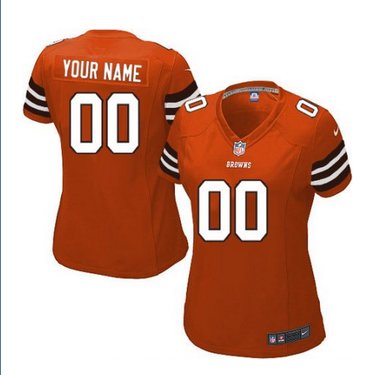 Women's Nike Cleveland Browns Customized Limited Orange Alternate NFL Jersey