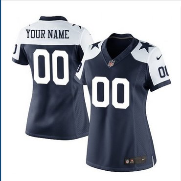 Women's Nike Dallas Cowboys Customized Elite Blue Thanksgiving Alternate NFL Jersey