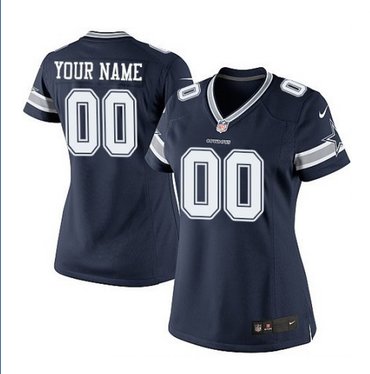 Women's Nike Dallas Cowboys Customized Limited Navy Blue Team Color NFL Jersey