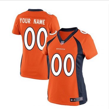 Women's Nike Denver Broncos Customized Elite Orange Team Color NFL Jersey