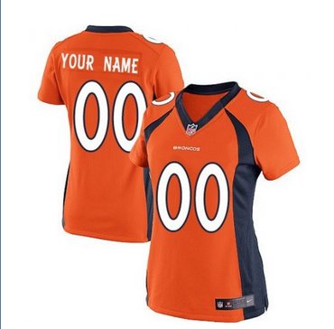 Women's Nike Denver Broncos Customized Limited Orange Team Color NFL Jersey