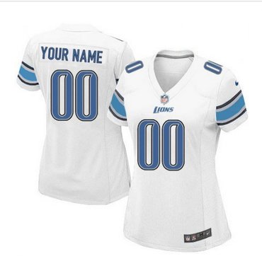 Women's Nike Detroit Lions Customized Elite White NFL Jersey Women's Nike Detroit Lions Customized Elite White NFL Jersey