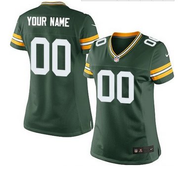 Women's Nike Green Bay Packers Customized Elite Green Team Color NFL Jersey Women's Nike Green Bay Packers Customized Elite Green Team Color NFL Jersey