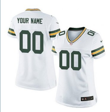 Women's Nike Green Bay Packers Customized Limited White NFL Jersey