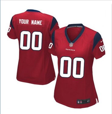 Women's Nike Houston Texans Customized Elite Red Alternate NFL Jersey