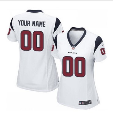 Women's Nike Houston Texans Customized Elite White NFL Jersey