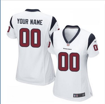 Women's Nike Houston Texans Customized Limited White NFL Jersey