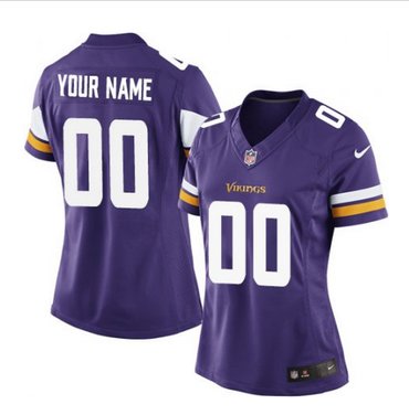 Women's Nike Minnesota Vikings Customized Elite Purple Team Color NFL Jersey