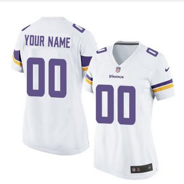 Women's Nike Minnesota Vikings Customized Limited White NFL Jersey