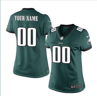 Women's Nike Philadelphia Eagles Customized Limited Midnight Green Team Color NFL Jersey