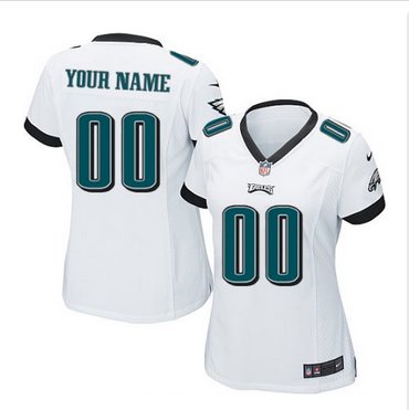 Women's Nike Philadelphia Eagles Customized Limited White NFL Jersey