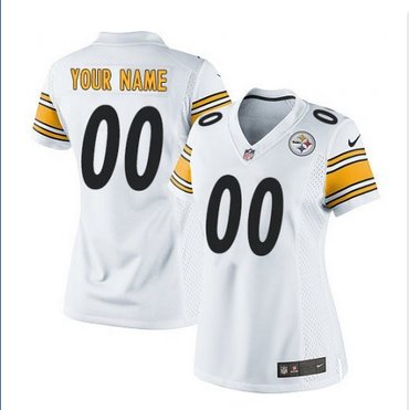 Women's Nike Pittsburgh Steelers Customized Elite White NFL Jersey