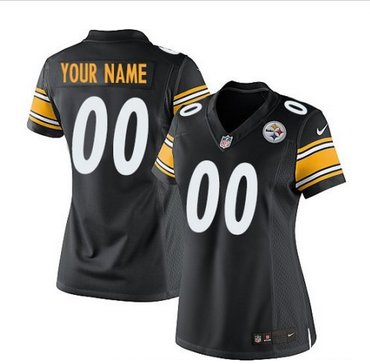 Women's Nike Pittsburgh Steelers Customized Limited Black Team Color NFL Jersey