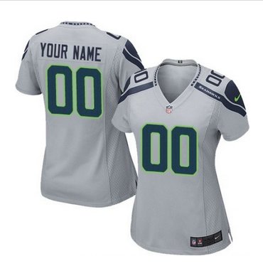 Women's Nike Seattle Seahawks Customized Elite Grey Alternate NFL Jersey Women's Nike Seattle Seahawks Customized Elite Grey Alternate NFL Jersey
