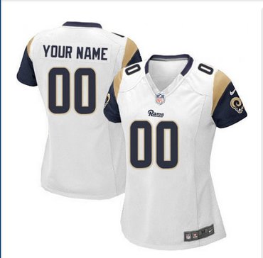 Women's Nike Los Angeles Rams Customized Elite White NFL Jersey