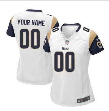 Women's Nike Los Angeles Rams Customized Limited White NFL Jersey