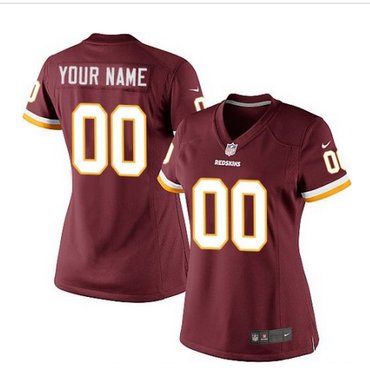 Women's Nike Washington Redskins Customized Limited Burgundy Red Team Color NFL Jersey