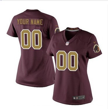 Women's Nike Washington Redskins Customized Limited RedGold Number Alternate 80TH Anniversary NFL Jersey