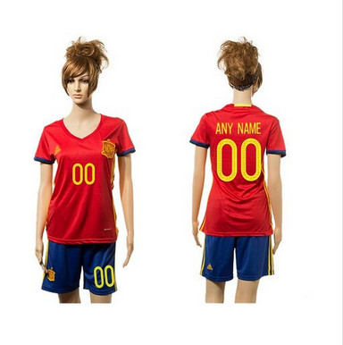 Women's Spain Personalized Home Soccer Country Jersey