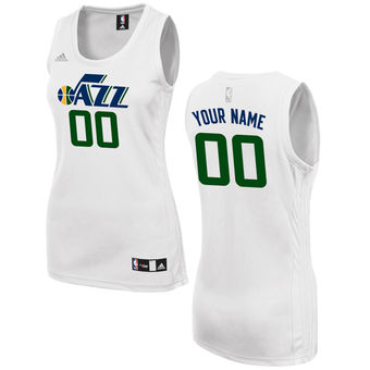 Women's Utah Jazz adidas White Custom Fashion Jersey