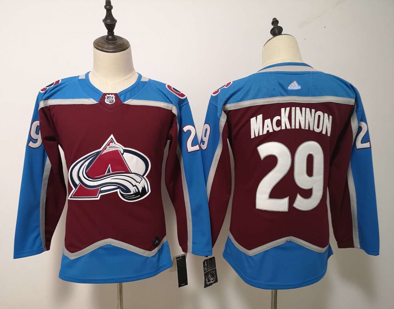 Women Adidas Avalanche #29 Nathan MacKinnon Burgundy Home Authentic Drift Fashion Stitched NHL Jersey