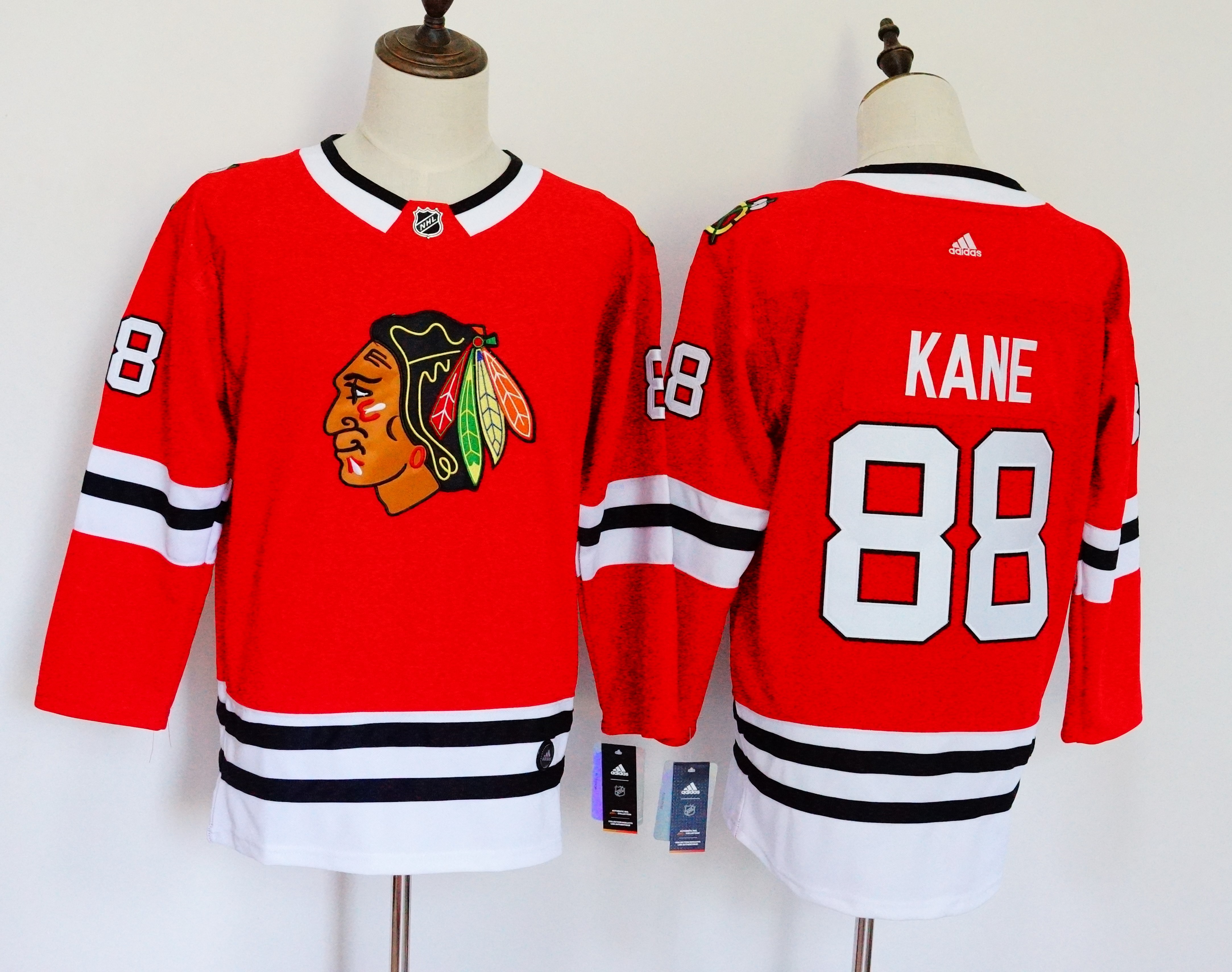 Women Adidas Blackhawks #88 Alex DeBrincat Red Home Authentic Drift Fashion Stitched NHL Jersey