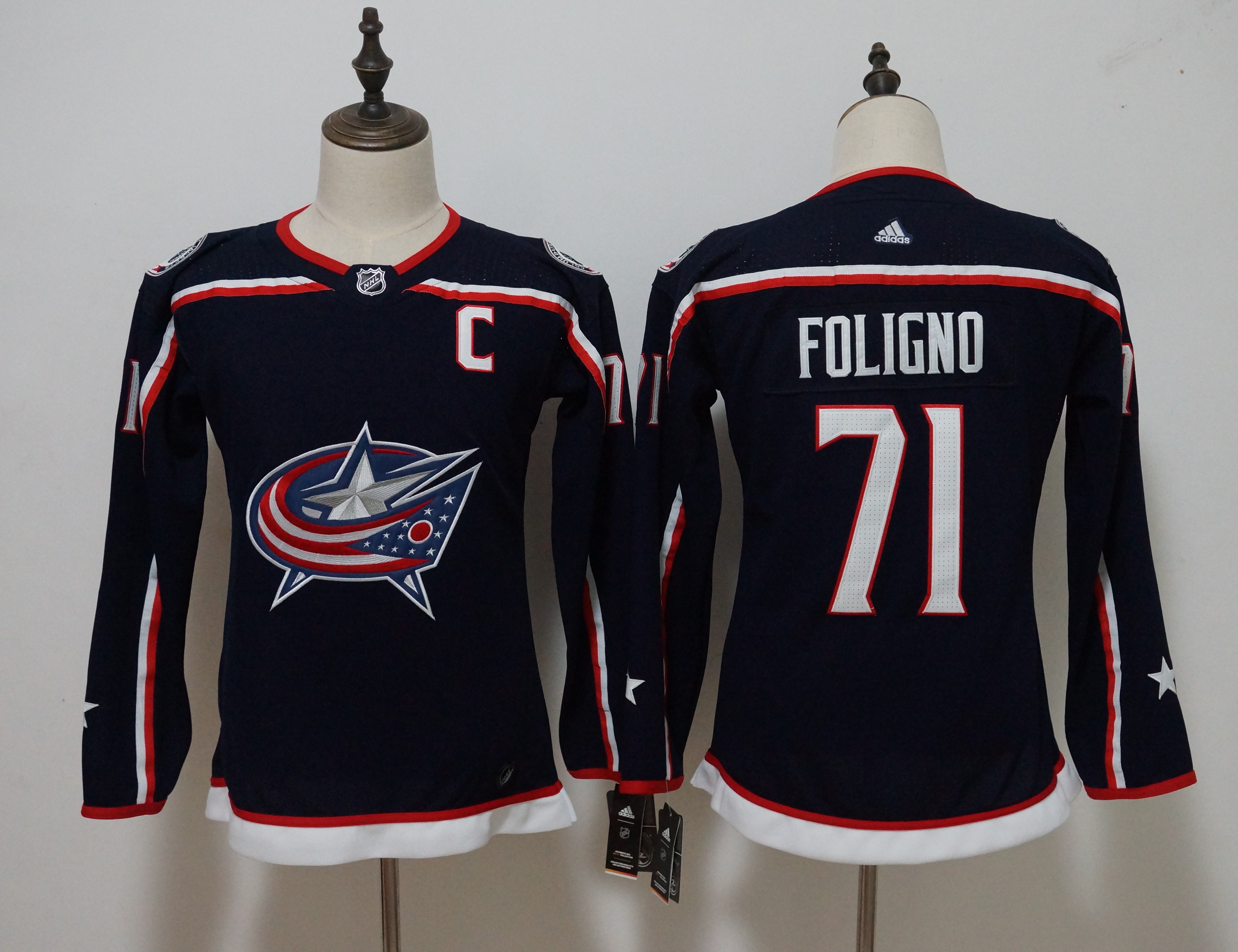 Women Adidas Blue Jackets #71 Artemi Panarin Navy Blue Home Authentic Drift Fashion Stitched NHL Jersey