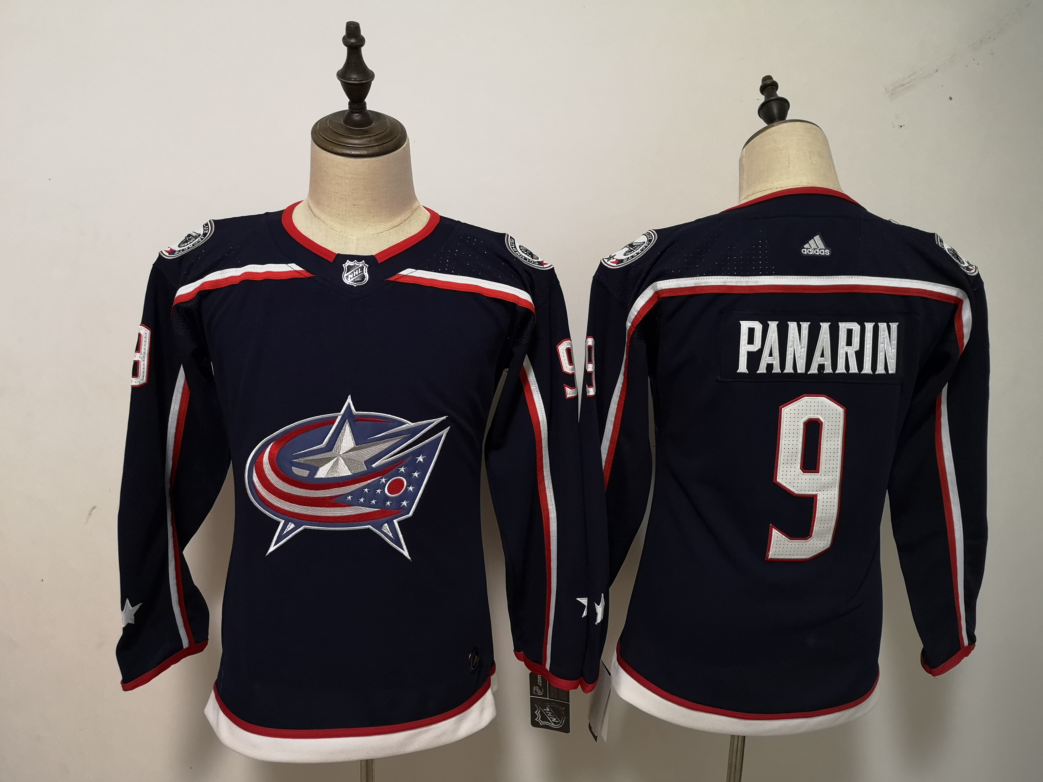 Women Adidas Blue Jackets #9 Artemi Panarin Navy Blue Home Authentic Drift Fashion Stitched NHL Jersey