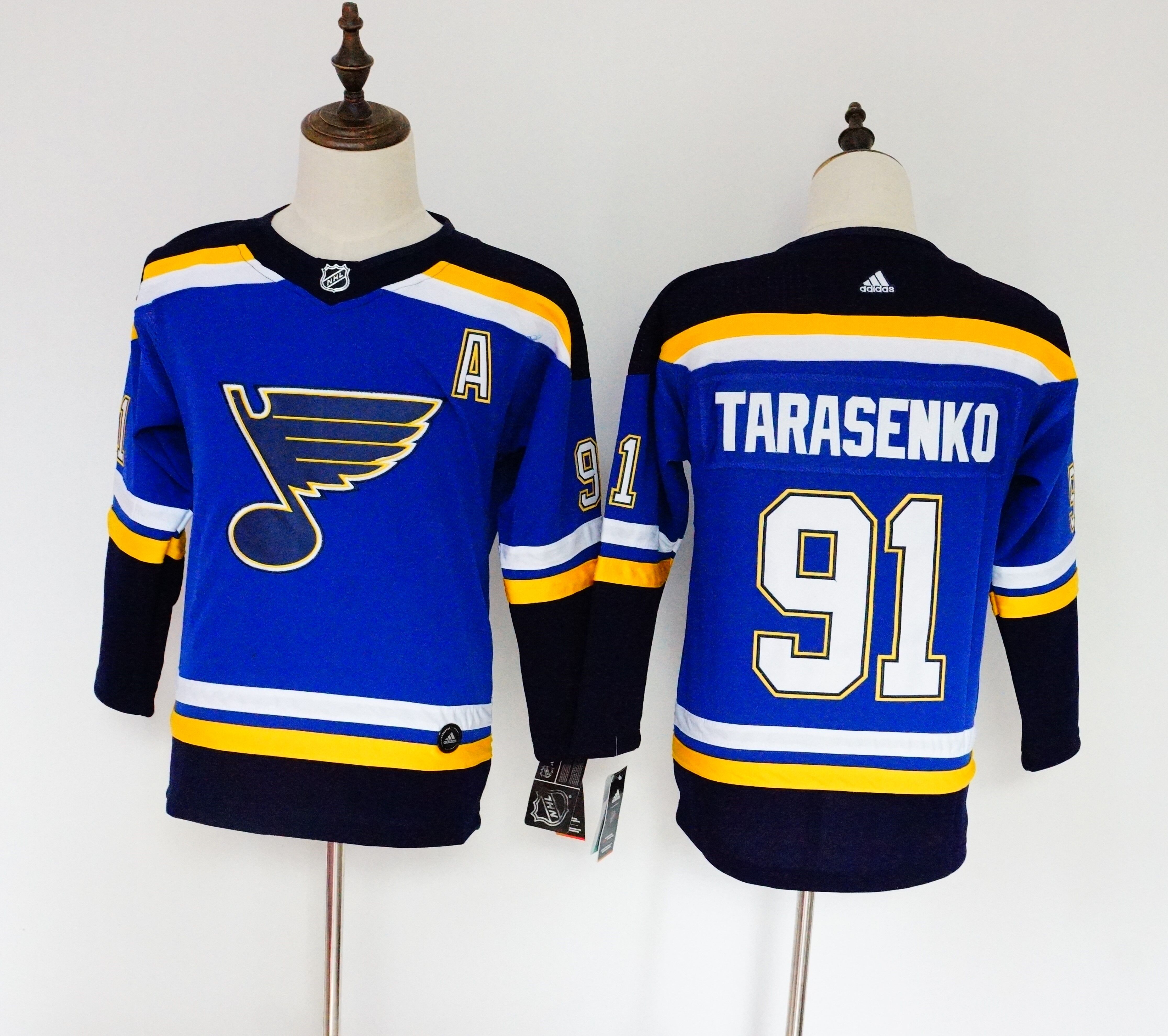 Women Adidas Blues #91 Ryan O'Reilly Blue Home Authentic USA Flag Stitched NHL Jersey