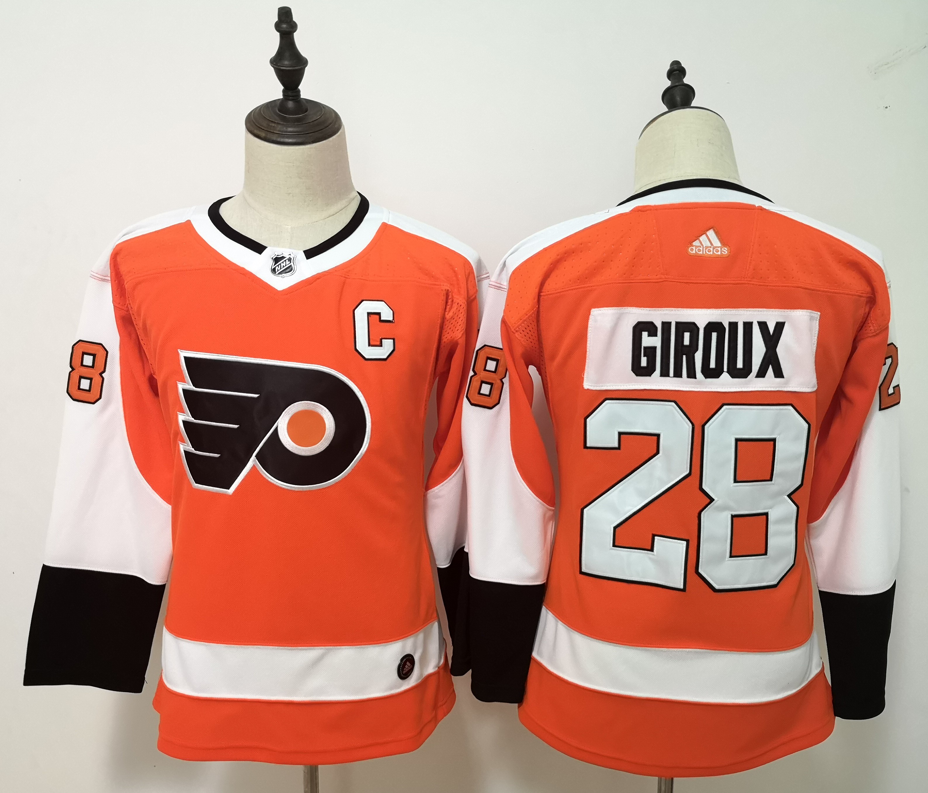 Women Adidas Flyers #28 Shayne Gostisbehere Orange Home Authentic Drift Fashion Stitched NHL Jersey