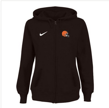 Women Cleveland Browns Stadium Rally Full Zip Hoodie Brown